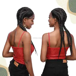 Full Lace Box Braided Wig Wholesale African Jumbo Micro Braided Lace Front Wig Vendors Cornrow Braided Wigs For Black Women