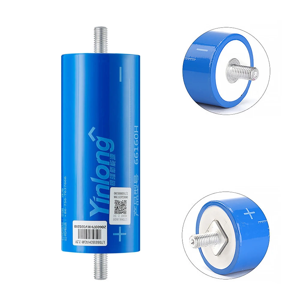Yinlong 66160H 2.3v 40ah Original Grade a car Battery LTO 66160 40Ah Lithium Titanate batteries cell