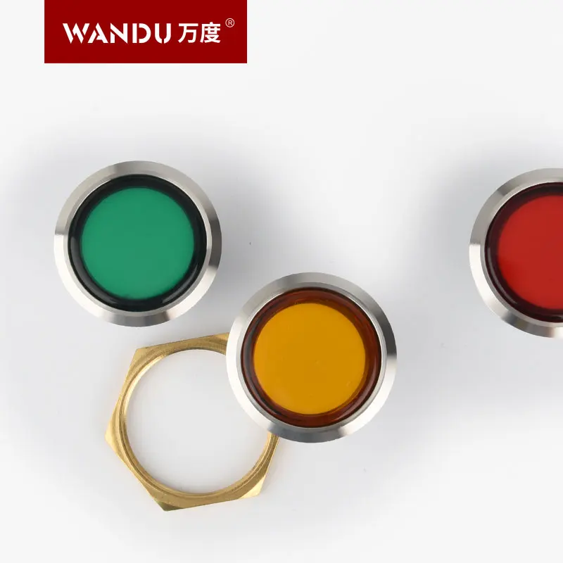 WD высокое качество 30 мм, маленького размера, круглой формы с диаметром 32 мм светодиодный индикатор красного и желтого цветов металлический световой сигнал с 15 см провода
