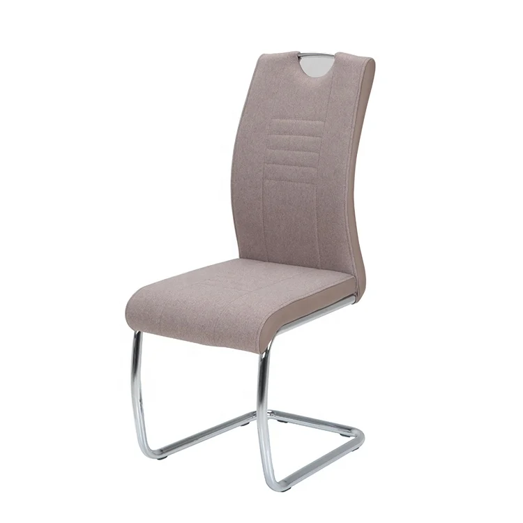  Comfortable modern fabric chrom metal dining room