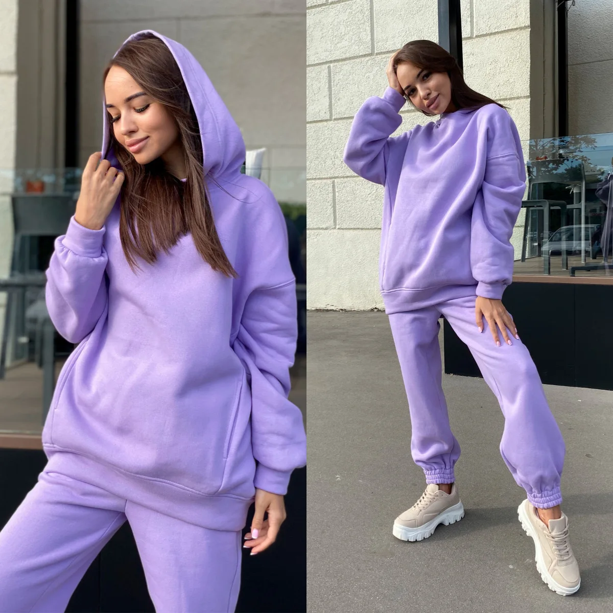 Custom Logo High Quality Track Suit Women Fall Women Velour Track Suits Outfits Sweatpants Hoodie Set Womens Jogging Set Sweat