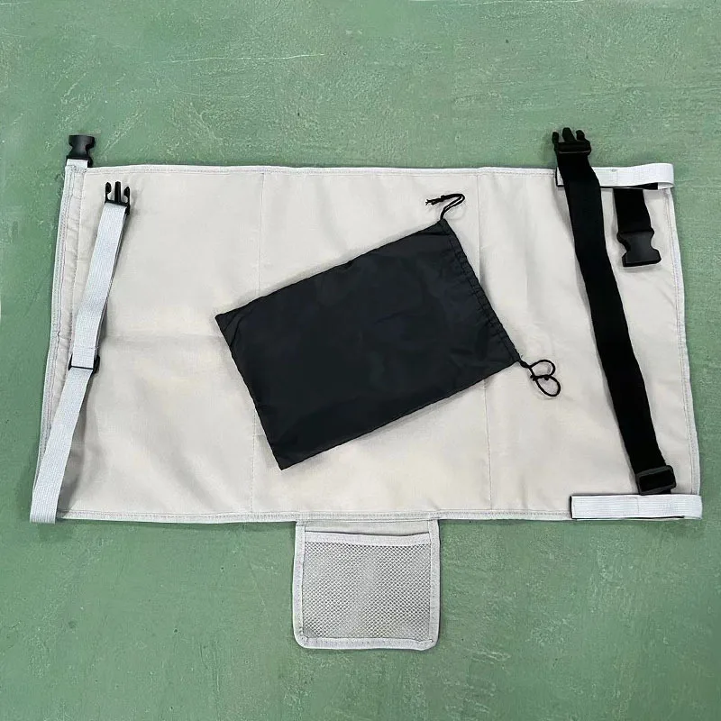 Portable Travel Foot Rest Hammock Toddler Bed Airplane Seat Extender Mat with Storage Pocket Fits Airplane Flights