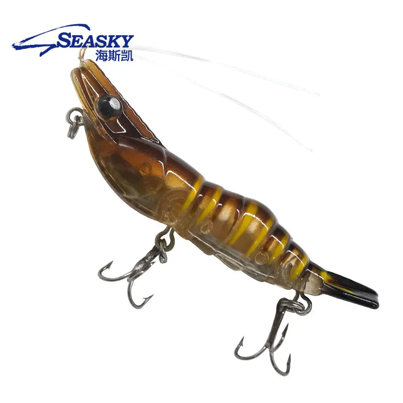 Seasky wholesale 13g 7cm X shrimp fishing lure ABS hard plastic prawn lobster bait luminoes Sinking VIB Artificial Bait