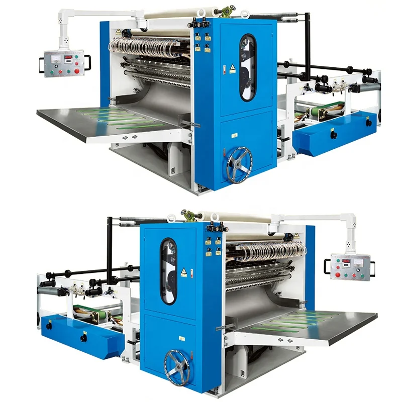 2/3/4/5/6/7 Line  Steel To Rubber/Steel Embossing V Fold Soft Facial Tissue Paper Folding Machine
