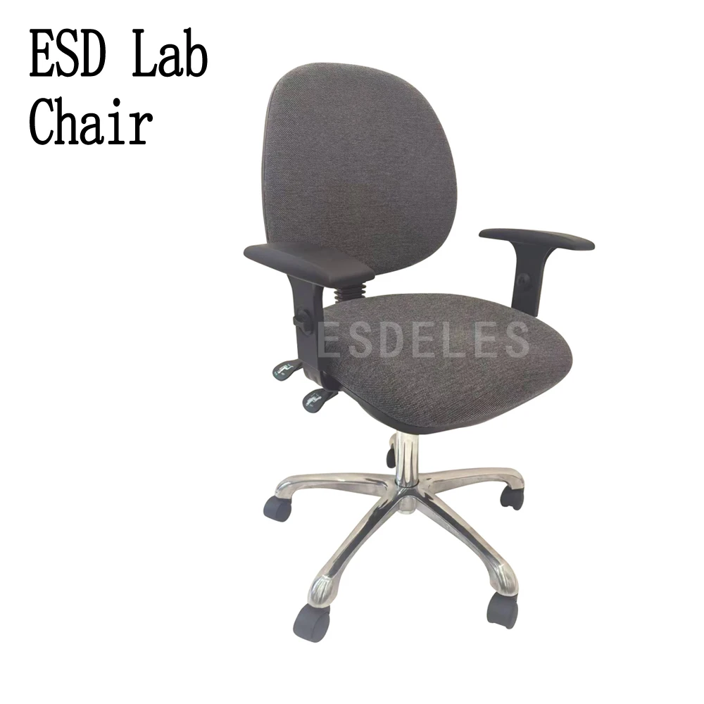 ESDELES Ergonomic Fabric Chair Adjustable ESD Lab ChairsTall Fabric Anti Static Work Stool Leather ESD Antistatic Chair