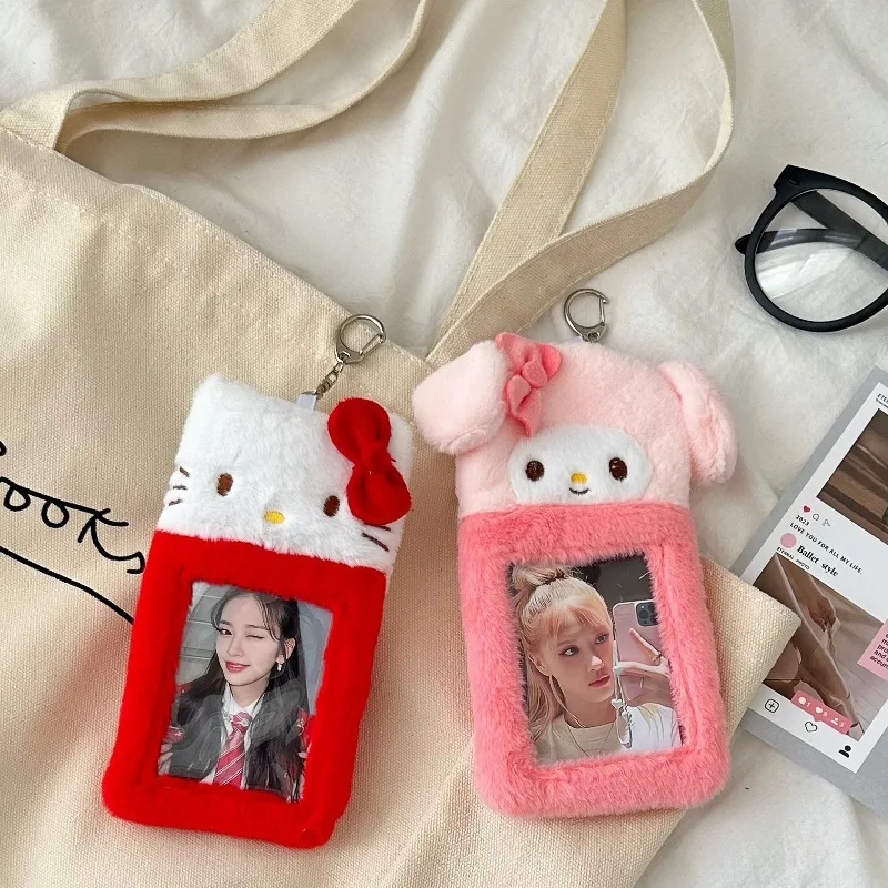 Kawaii Sanrio plush card holder kuromi hobbies & models campus cute animal meal card polaroid idol card display pendant