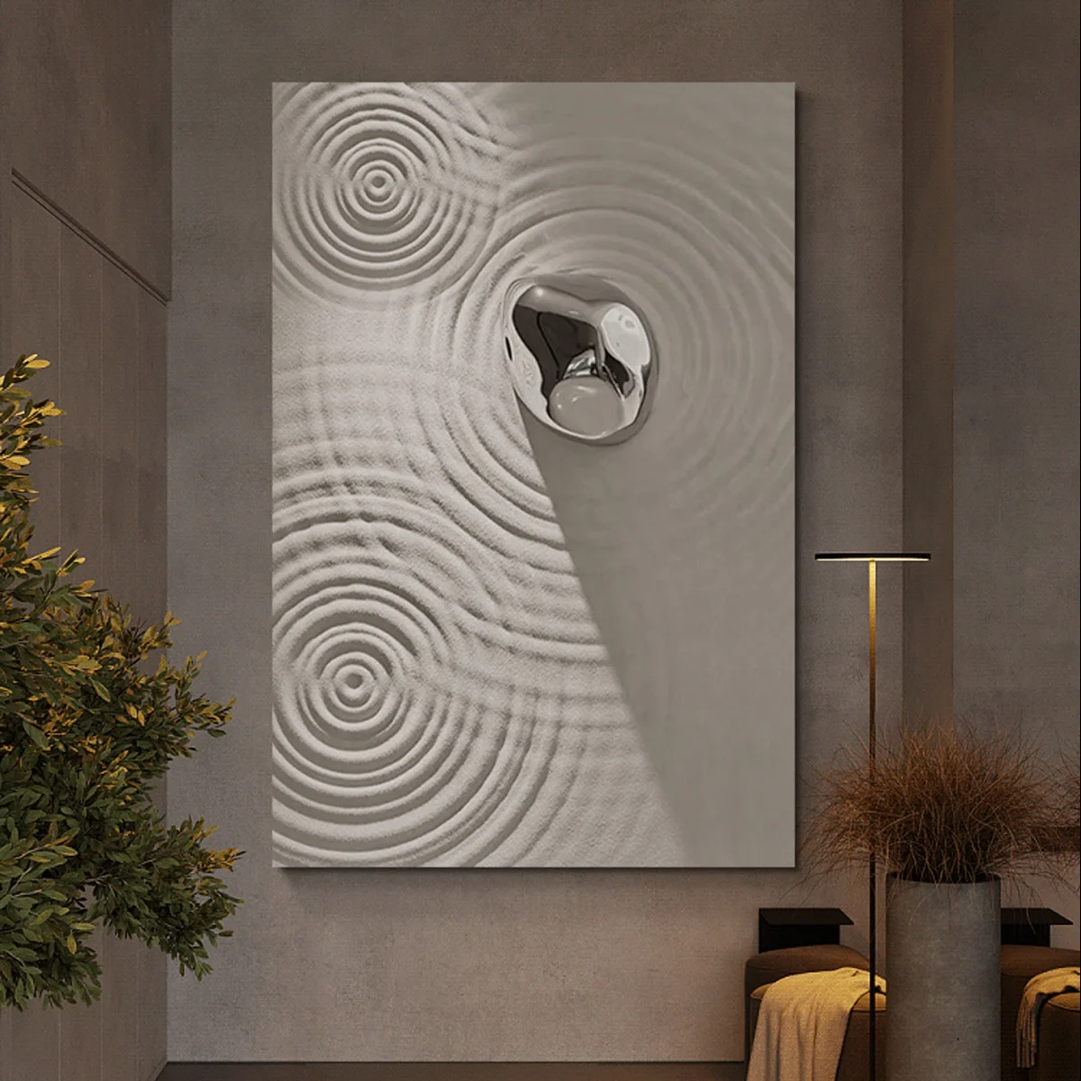 ripples Painting Wall Art Embossed 3d Decorative Painting carving wall decor Mixed Material Decor living room wall art