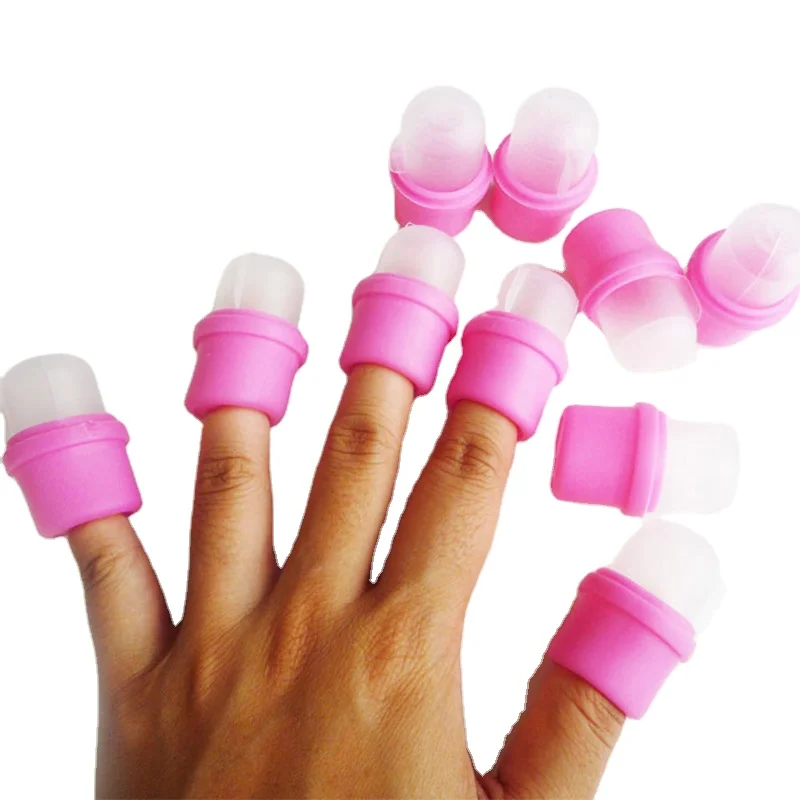 10pcs Nail Art Tips UV Gel Polish Remover Wrap Silicone Soak Caps Clip Manicure Cleaning Varnish Tool