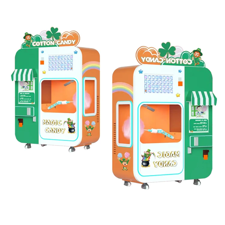 Fully automatic marshmallow vending machine accessories manufacturer cotton candy sugar mini cotton robot