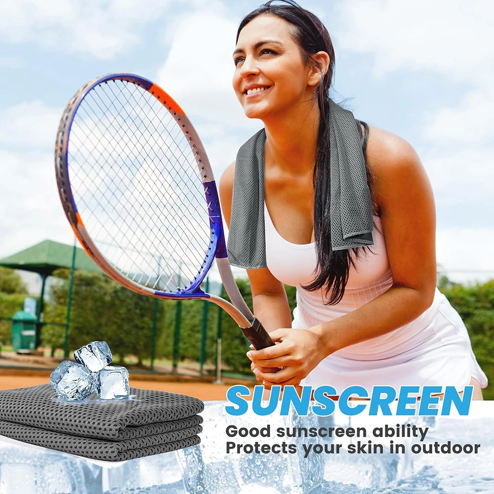 Custom Sublimation Soft Pva Cooling Face Towels Printed Sports Neck Microfiber Towel Instant Super Ice Cooling Gym Towel