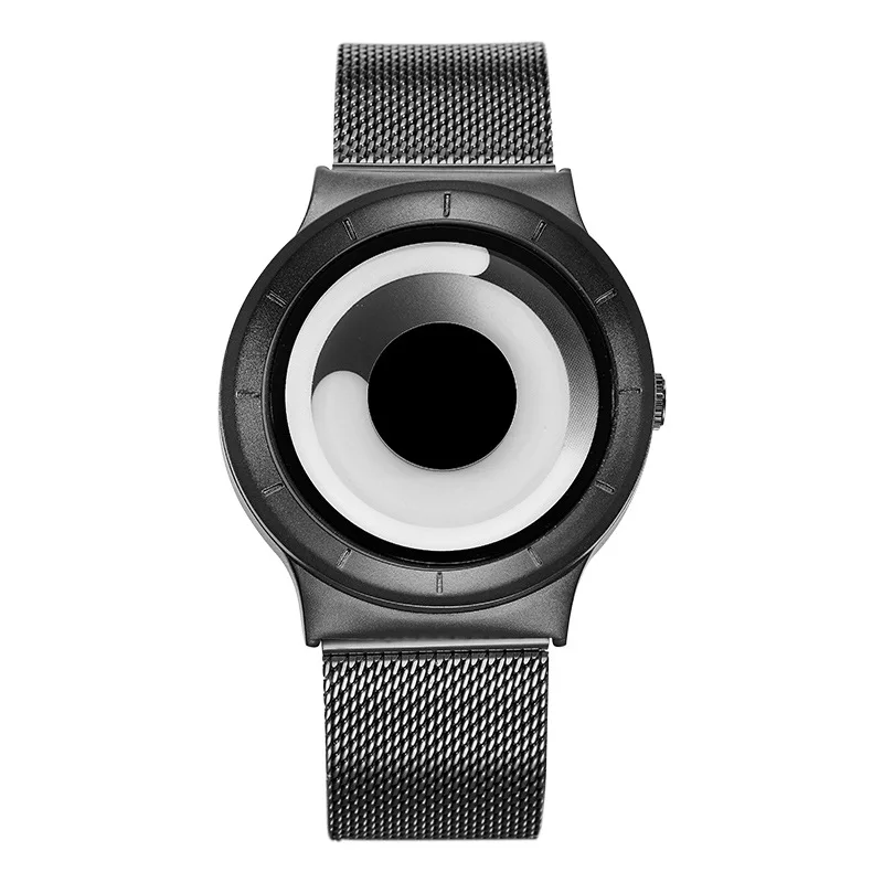 Fashion Vortex Concept Quartz Watches Mens Style Stainless Steel Band Modern Unique Creative Dial Wrist Sinobi Watch