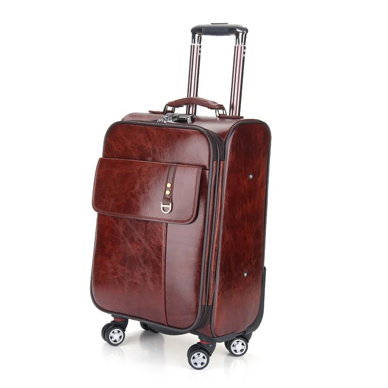 New Model Fashion designer pu luggage wholesale travel luggage trolley bag