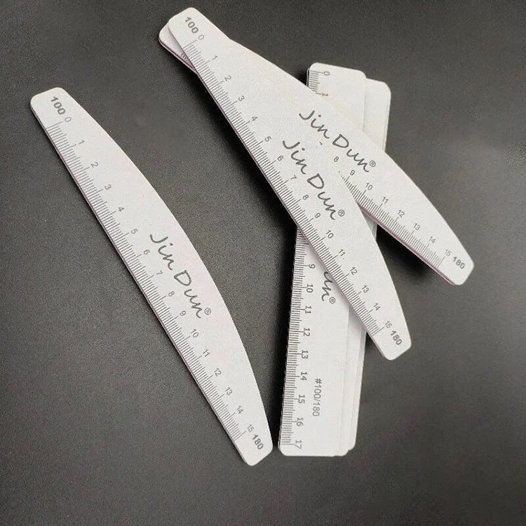 Factory Price Top Quality Many Grits Nail File Washable Gray Square Files Custom Printed Half Moon Foam File