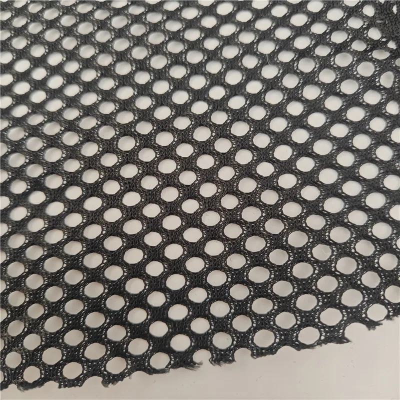 120-160sm Top manufacturer knitted fabric big and small hole breathable tulle mesh fabric for back lining