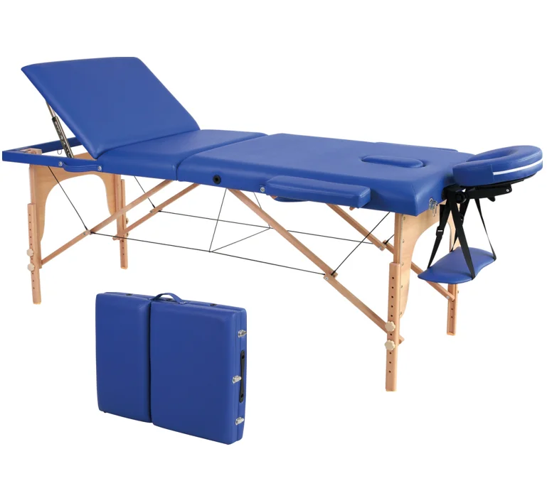 Салон красоты Массажная Кровать Спа 3-секционная Складная портативная деревянная Массажная кровать