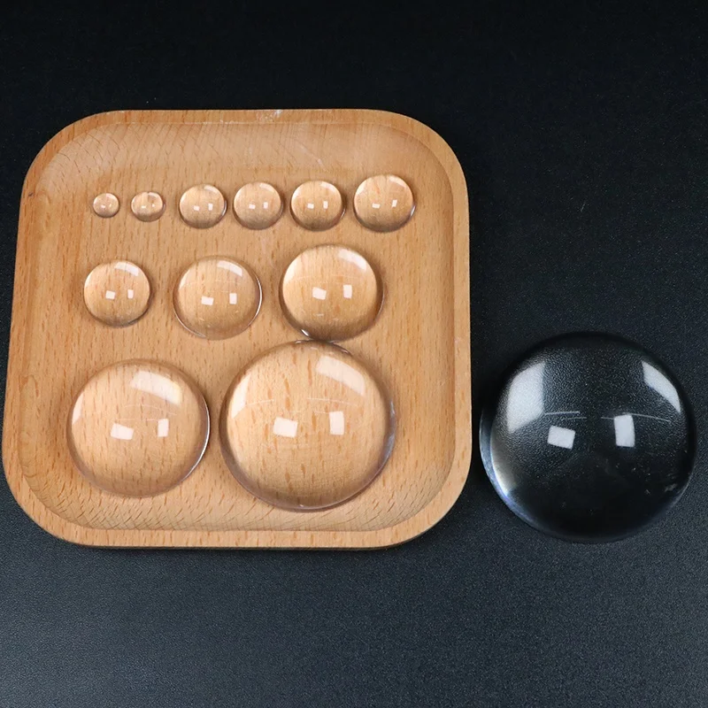 Wholesale loose gemstone 8 mm to 100 mm half ball glass beads round clear white glass cabochon