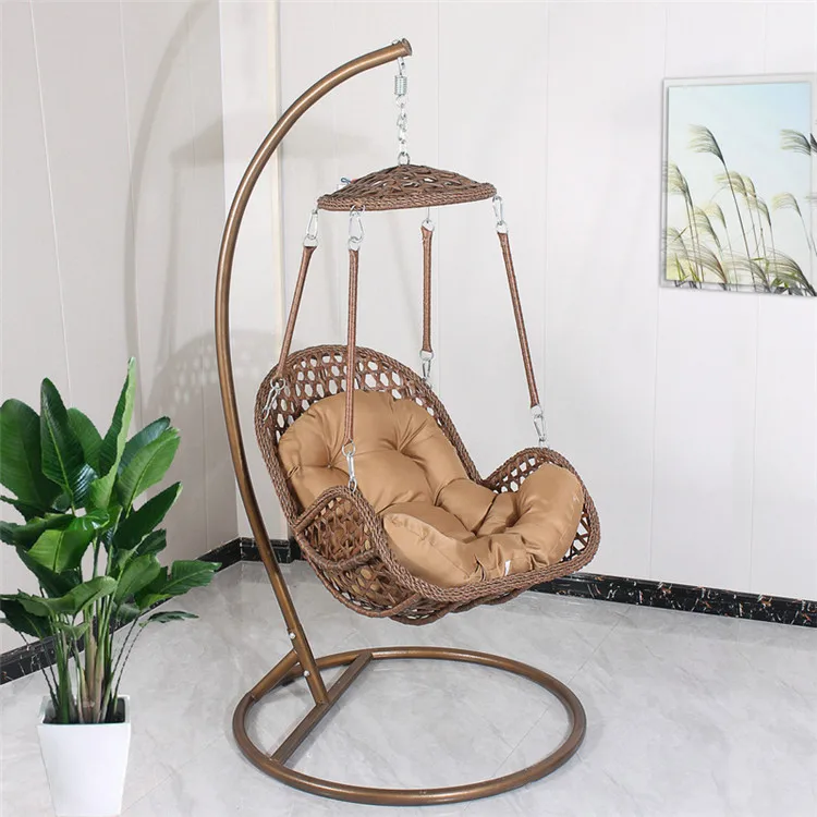 Porch swing chair chaise lounge patio egg shape rattan hanging garden furniture