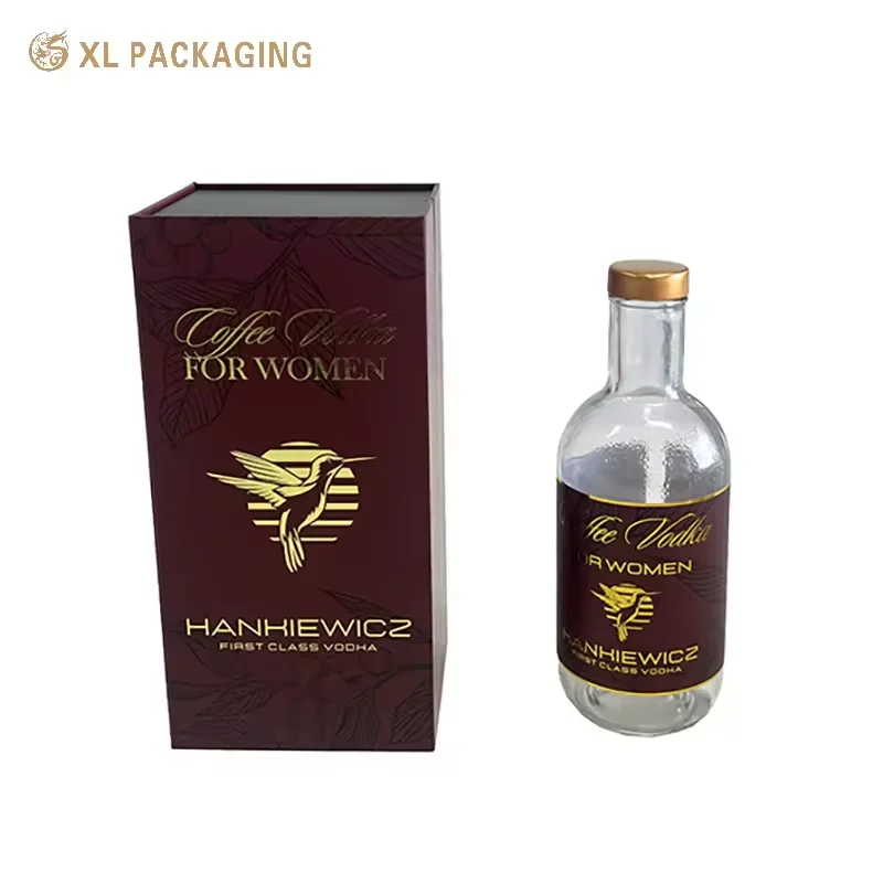 Gold Stamping Logo Red Wine Magnetic Gift Box Liquor Boxes Packaging Wine Paper Box