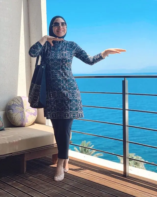 Мусульманский Дамский купальник исламских женщин купальный костюм для плавания оптом с длинным