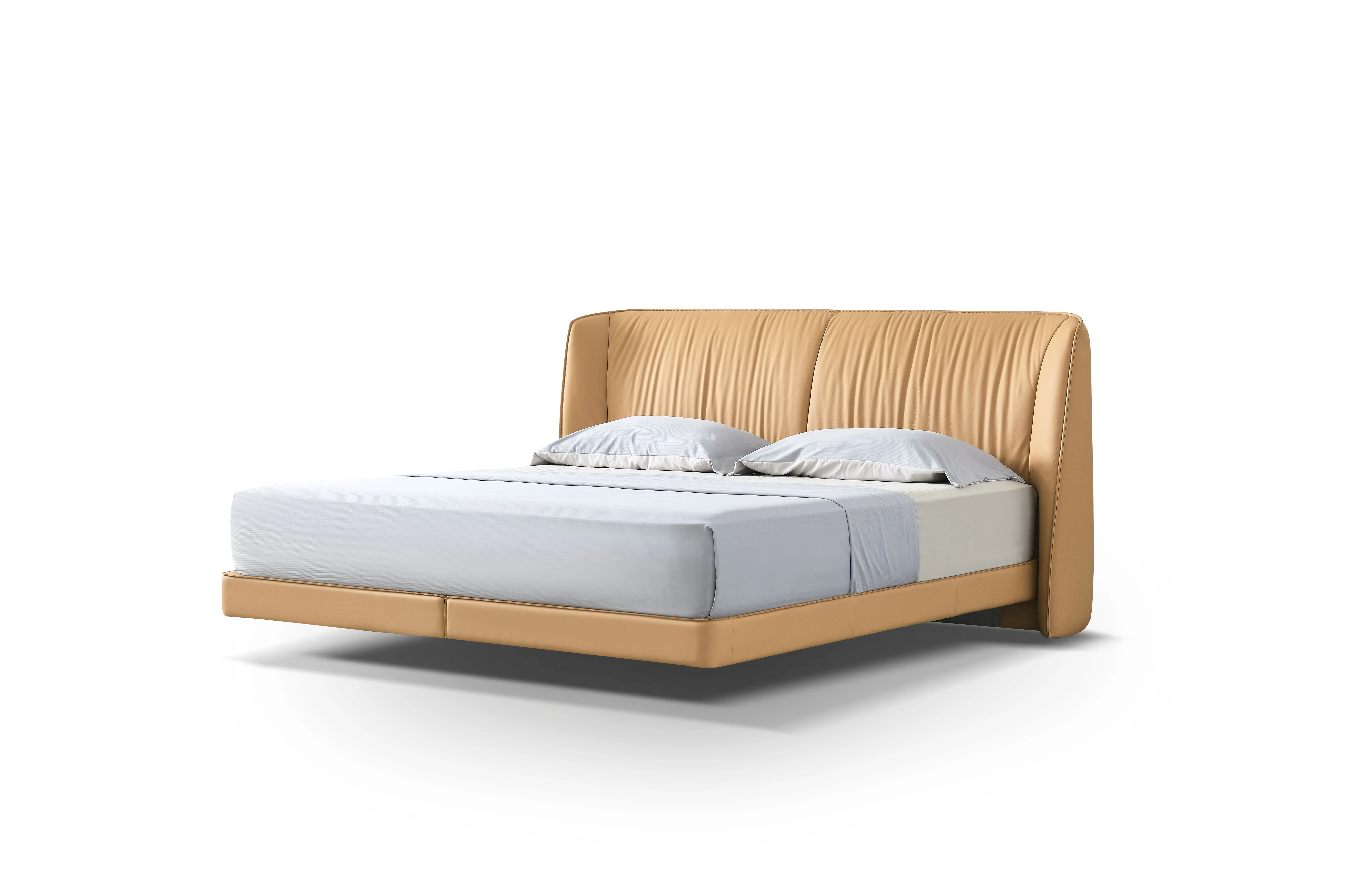 Customizable Large Modern Luxury Soft Artificial Leather Bed Floating Visual Effect Furniture Home Office Bedroom Apartment