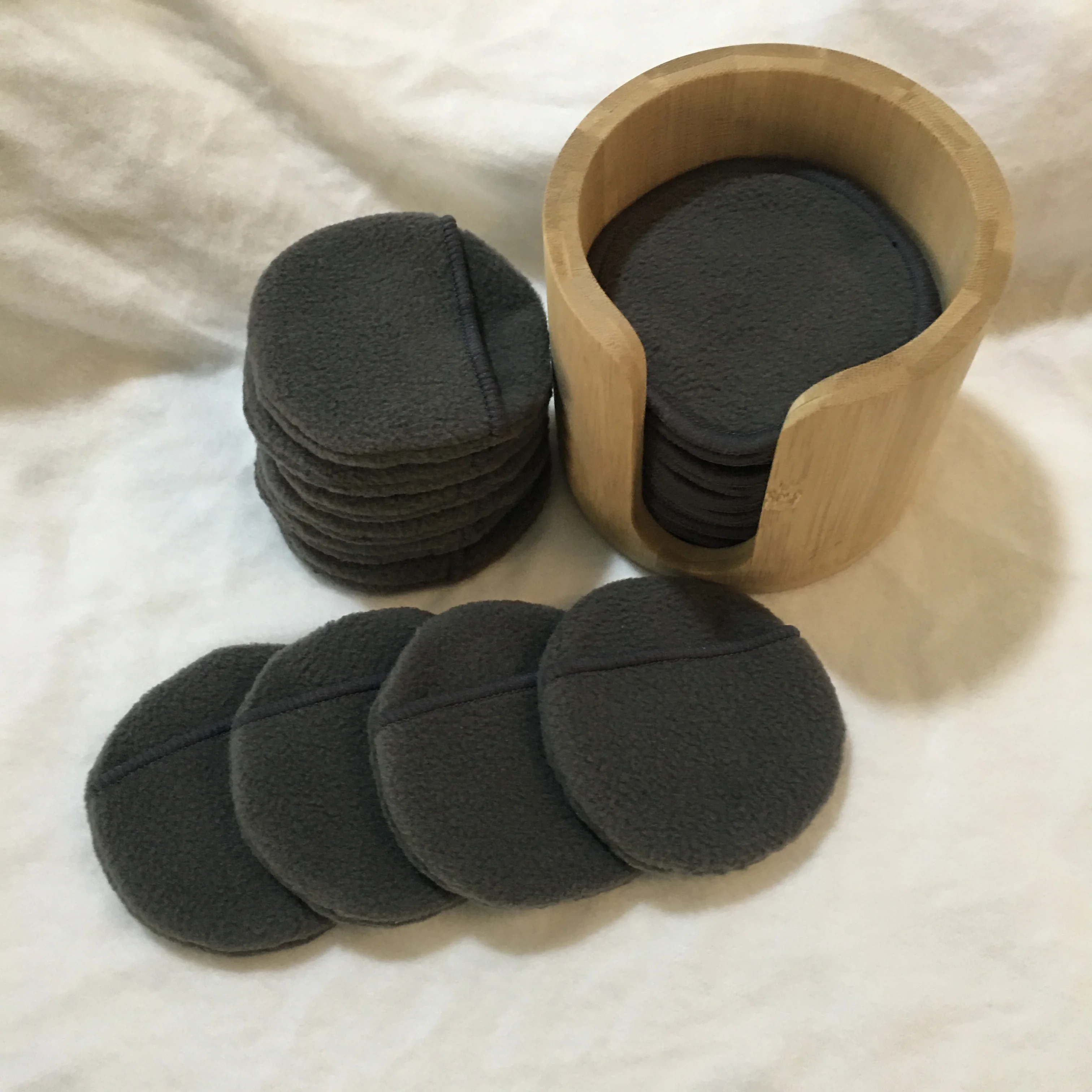 100% Zero Waste Bamboo Makeup Remover Pads Reusable Cotton Pads Round Makeup Cleaning Pads