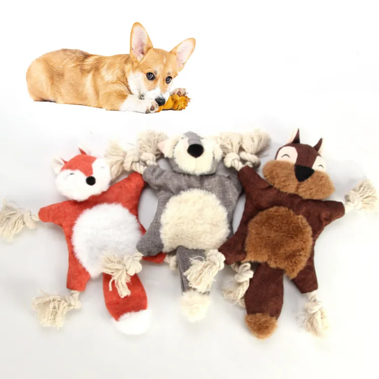 Wholesale fancy puppy interactive plush soft toy lovely Talking chew rope dog