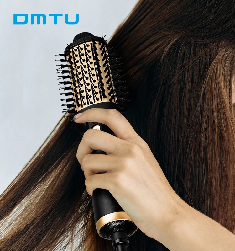 Lange Hot-Air Blowdry Out Straightening Curling Volumizer Hair Blow Dryer Brush With Comb