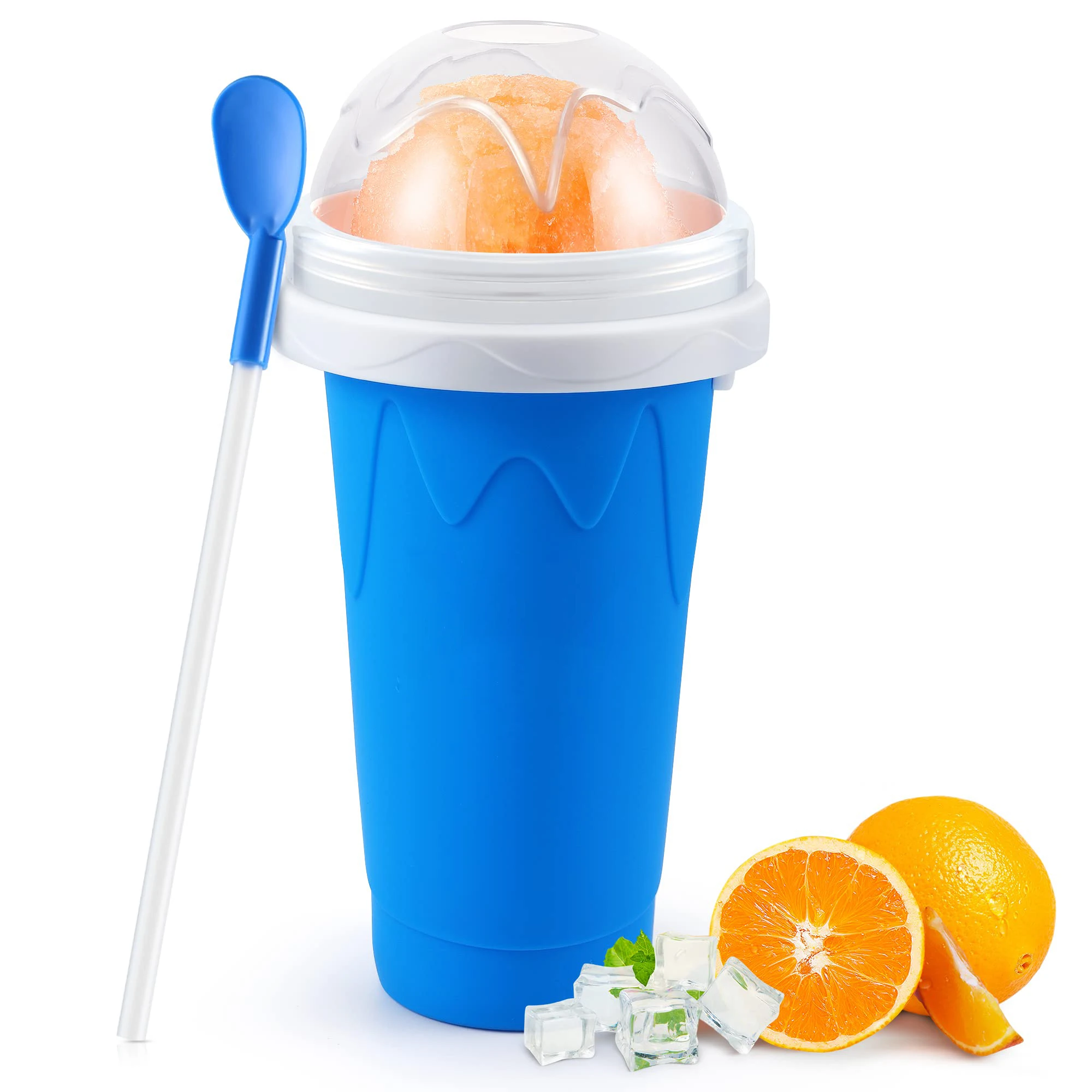 Устройство для изготовления стаканчиков Slushie охлаждающая чашка «сделай сам» быстрое Силиконовое мороженое волшебное сжимающее устройство сжимаемая с крышками и соломинкой детей
