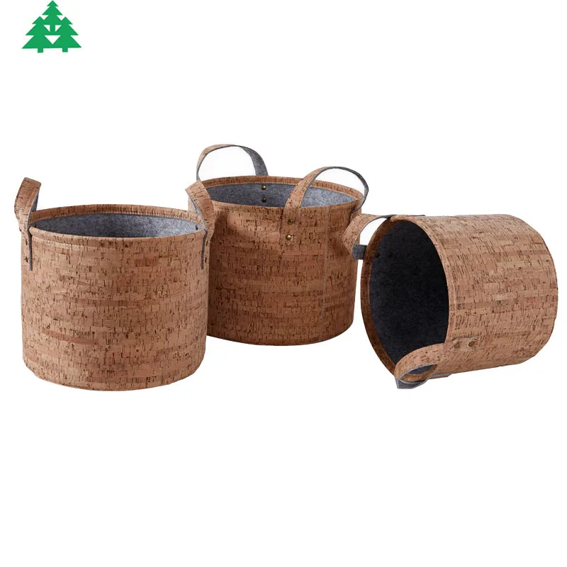 Модная корзина для хранения из фетра и пробки, корзина для хранения детских игрушек, одежды, белья