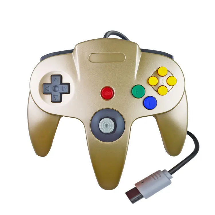 
 Золотой цвет проводной геймпад для Nintendo 64 N64 игровой консоли штепсельной вилки  
