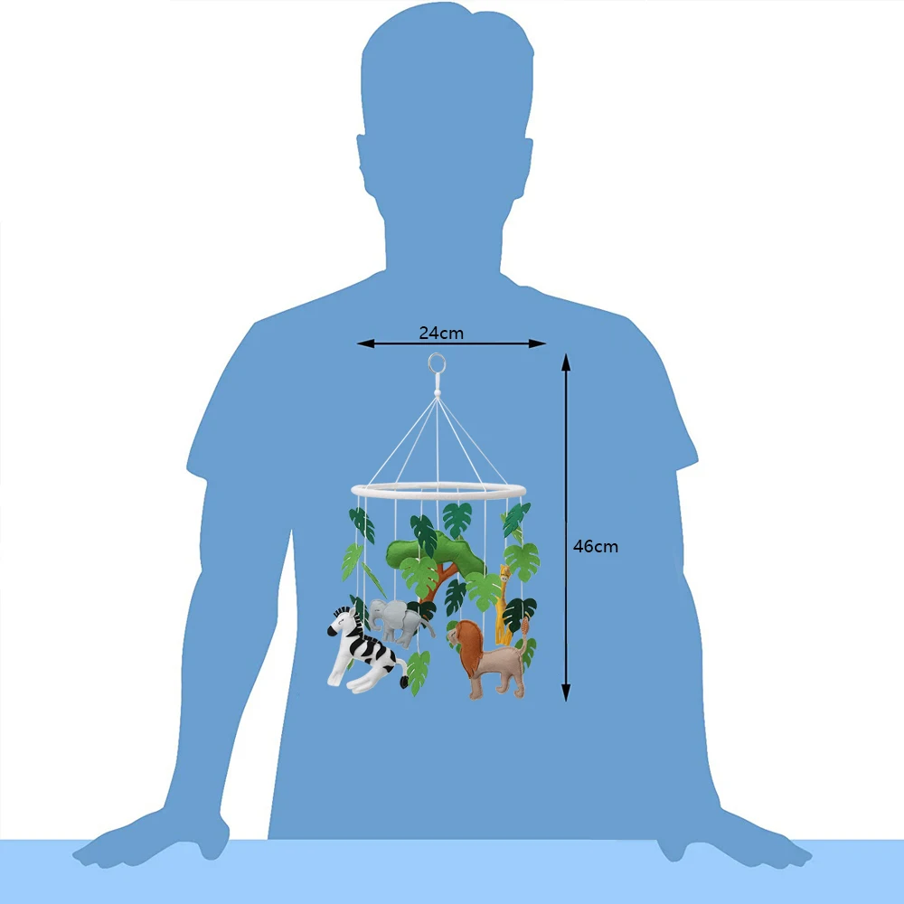 New Design felt mobile Jungle Wild Animals Felt Baby Mobile baby bed bell toy Mobile Forest baby crib Mobile Hanging Toys decor