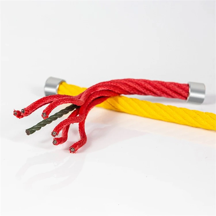 20mm PP colorful twisted reinforced wire core combination rope for playground climbing net