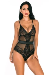 Europe And America Sexy Women Lace Suspenders Lingerie Set Band Bow Women Sexy underwear Bodysuit Pajamas