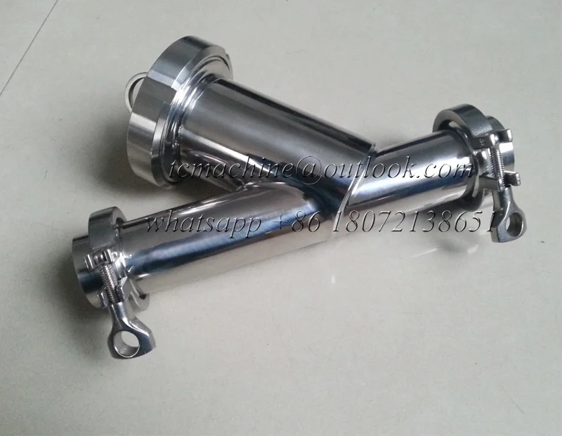 2' Y type in-line filter Y strainer SS316L filter housing  with Tri clamp connection ends