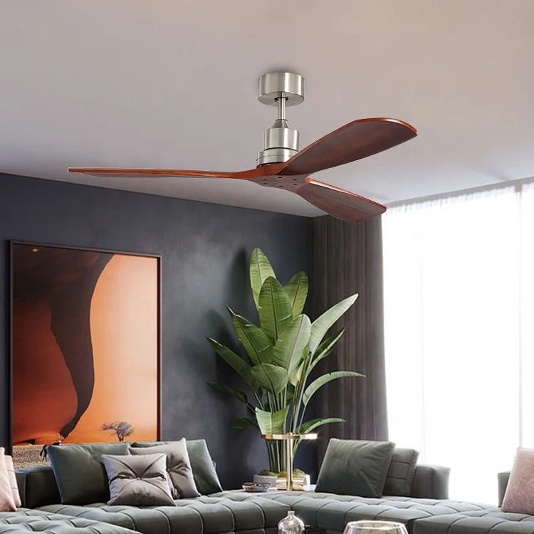Factory direct ac pure copper motor 52 inch 3 fan speed 220 volt wooden ceiling fan
