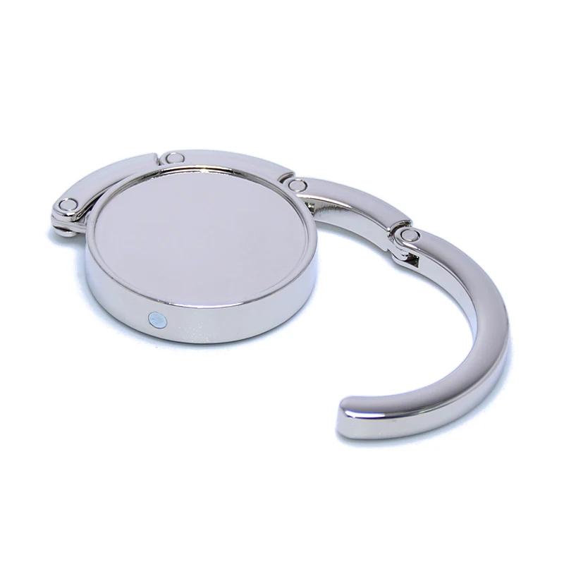 Metal Blank Custom Paper Sticker Laser Print Logo Bag Holder Simple Fashionable Portable Round Shape Magnetic Purse Table Holder