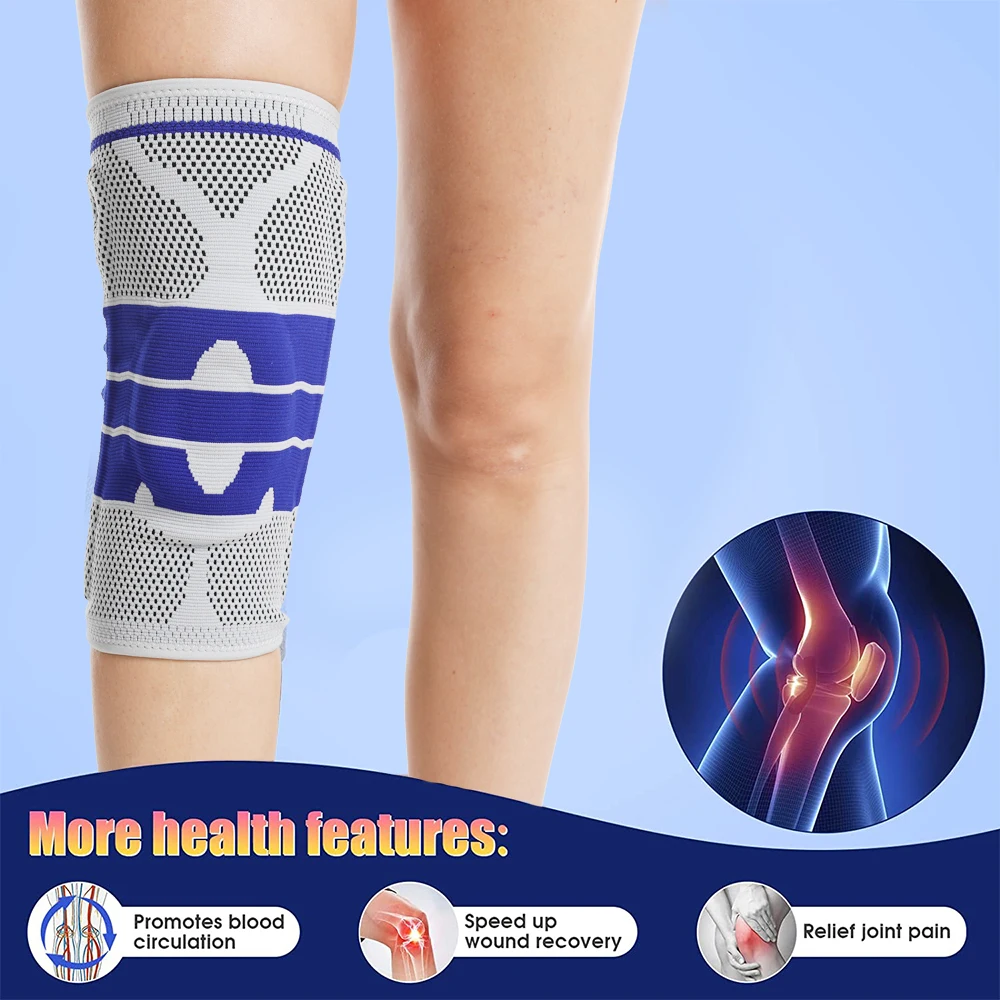 Runyi 2 Pack Compression Knee Braces Knitted Knee Support for ACL & Arthritis Pain Relief