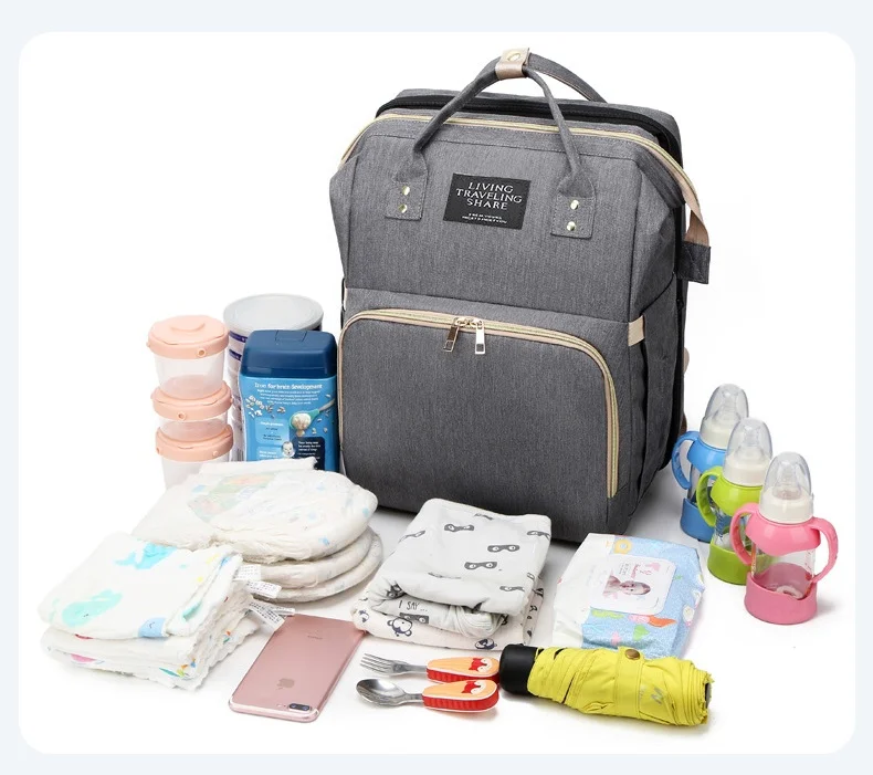 luxury designer baby bags Waterproof Travel diaper  Backpack  Mommy Nappy Diaper Bag with Bed