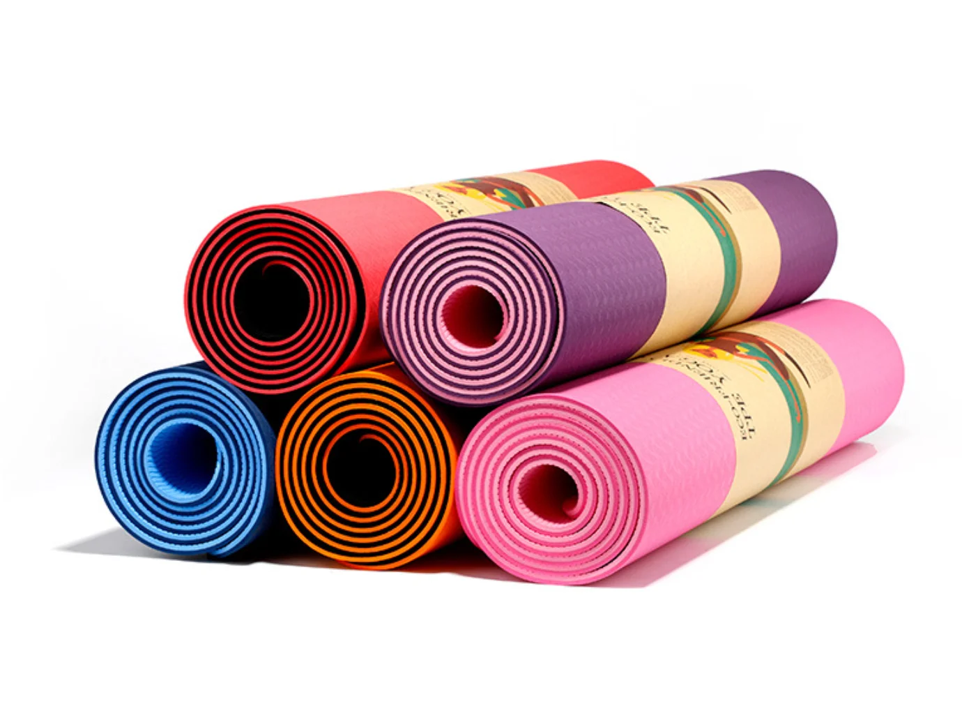 Custom logo 6mm ECO-friendly anti-slip texture Fitness Pilates TPE Yoga Mat