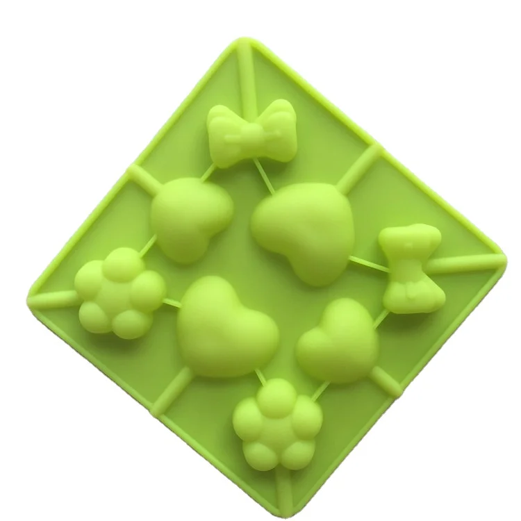 Saffron lollipop silicone mold hard candy 8 cavity Heart flower butterfly food grade silicon lollipop molds