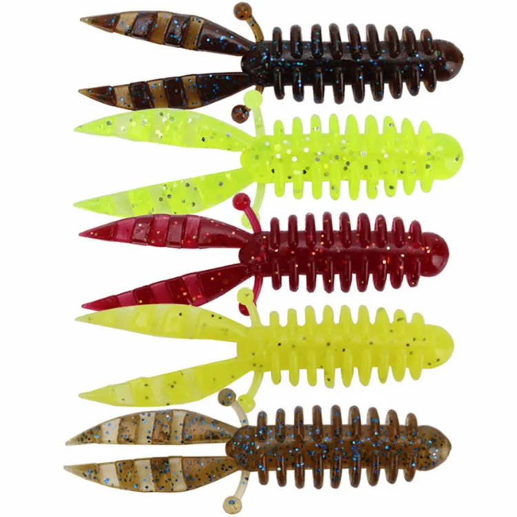 Worms Fishing Lure 5.5CM/1.5G Soft Shrimp Lure Artificial Swimbait Silicone Wobbler Lure For Trolling Bass Fishing Tackle