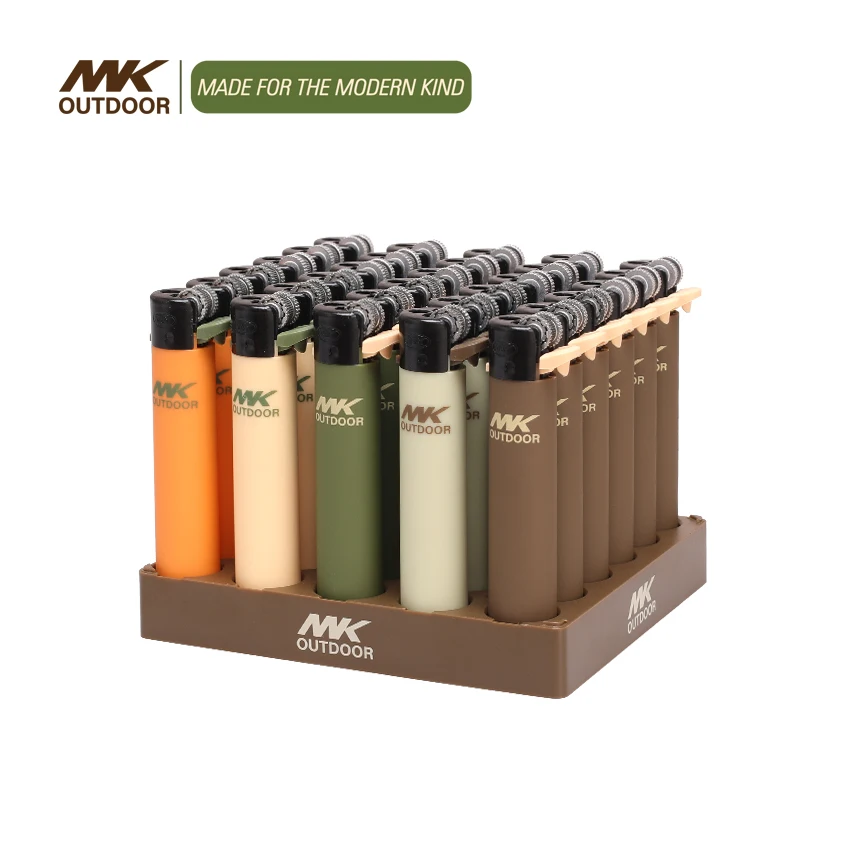 MK Wholesale Slim Fancy Flint Lighter Bulk encendedores Butane Gas Flint Lighters Custom Logo Refillable Cigarette Flint Lighter