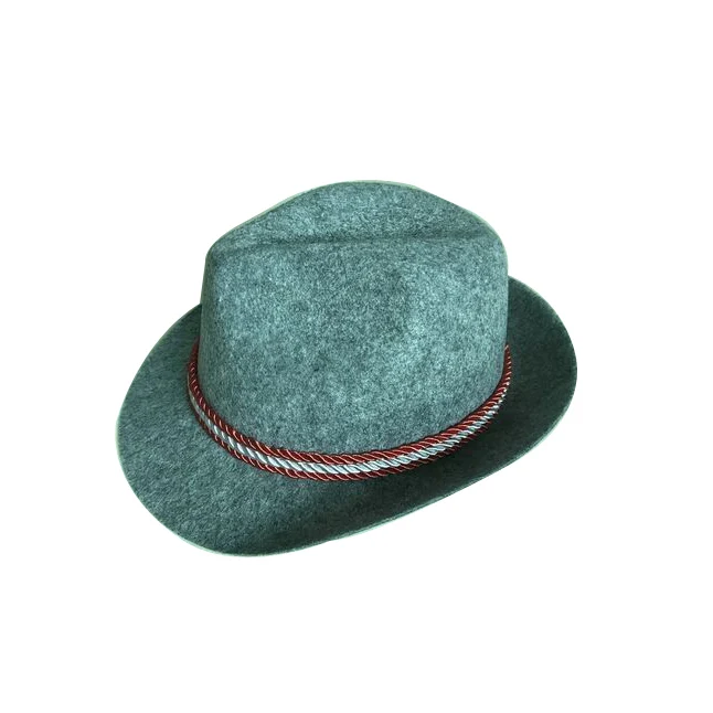 Adult unisex Swiss German Alpine Bavarian Oktoberfest Felt Hat Cap with Feathers