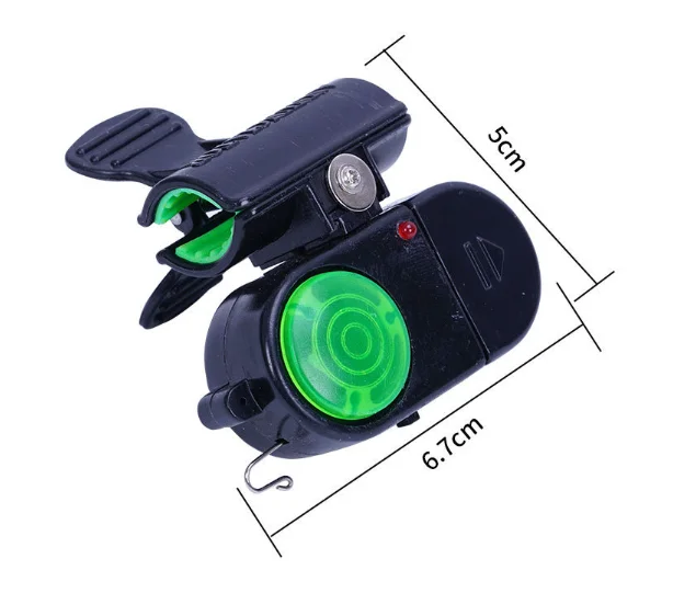 Manufacturer 6.7CM fishing flash alarm plastic electronic induction alarm light with clip buzzer