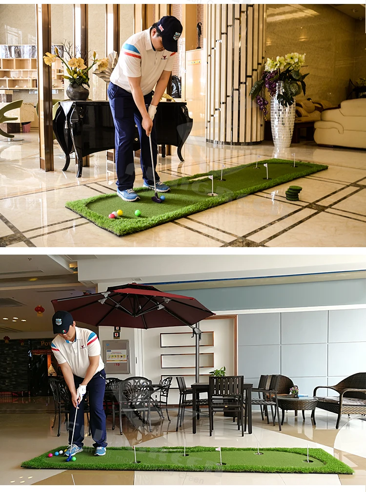 New Golf Putting Mat Size 75cm*300cm golf putting green artificial grass with 5 holes