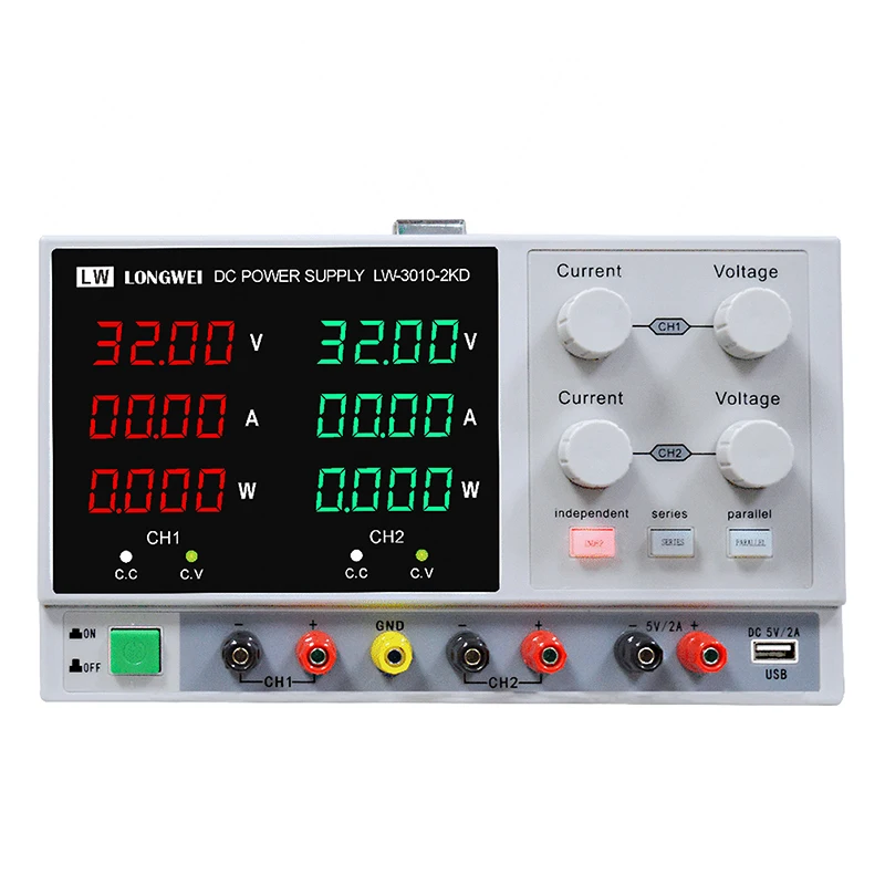 LW30102KD Longwei 30V 10A DC Regulated Power USB Interface Adjustable Switching Lab Testing Variable Dc Power Supply