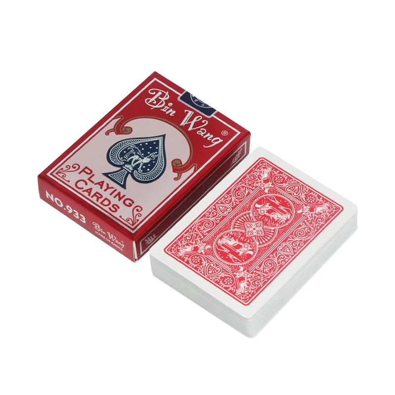 Bin Wang 933 Playing Cards Standard German Black Core Paper Club Special Plastic Coated Casino Playing Cards Poker Wholesale