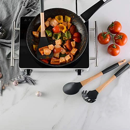  Set of 9 Heat Resistant Food Grade Silicone Kitchen Utensils Nonstick Cooking Utenisls with