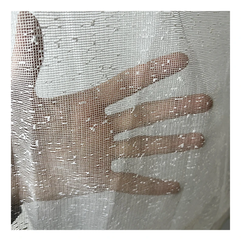 CC-C405 Hot Sale New Design Tricot Warp knitting Voile Linen Fabric Curtains For The Living Room