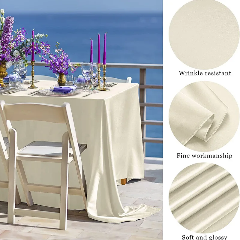 Factory Direct Sale Rectangle Conference Hotel Wedding Tablecloth Stain Table Cloth For Wedding Party Banquet Decoration